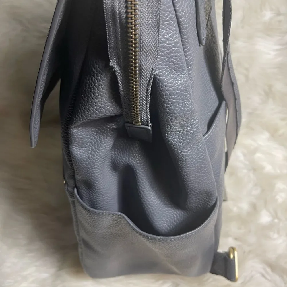 Freshly Picked Diaper Bag convertible backpack Synthetic Gray brass hardwares.